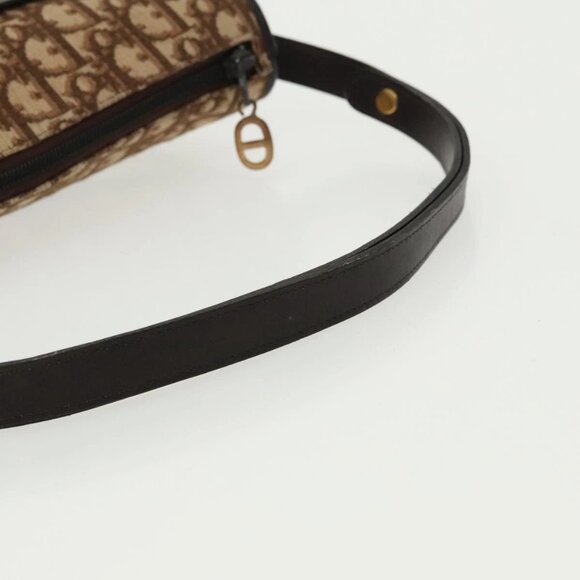 Christian Dior Trotter Canvas Shoulder Bag Gold Brown - Picture 7 of 15